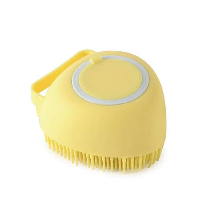Badebürste mit Spender für Hundeshampoo